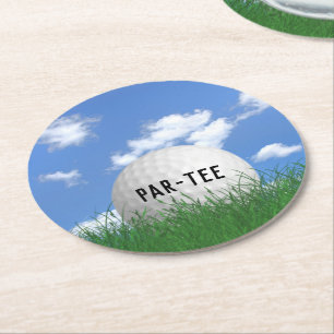 Porta-copo De Papel Redondo Golfe Ball em Grass