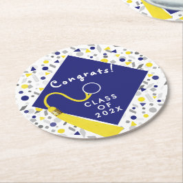 Porta-copo De Papel Redondo Graduation 2026 Congrats