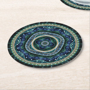 Porta-copo De Papel Redondo Grand Julian Fractal Mandala Art