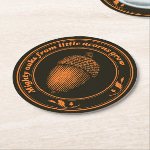 Porta-copo De Papel Redondo Grandes carvalhos de pequenas bolotas crescem