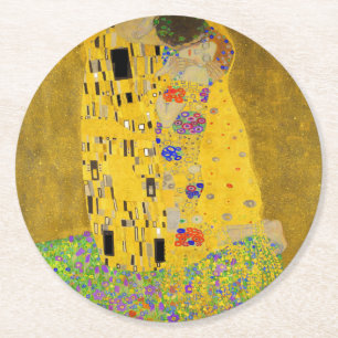 Porta-copo De Papel Redondo Gustav Klimt O Beijo Zazzle