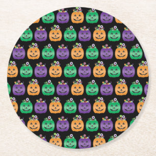 Porta-copo De Papel Redondo Halloween Jack O Lantern Candy Pail