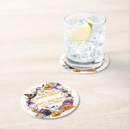 Porta-copo De Papel Redondo Halloween Pés Minúsculos, Chá de fraldas Doce