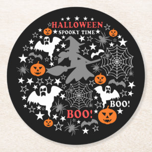 Porta-copo De Papel Redondo Halloween Spooky Time