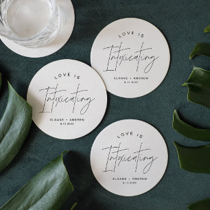 Porta-copo De Papel Redondo HARLOW Modern Wedding Love é intoxicante