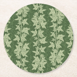 Porta-copo De Papel Redondo Hedera Ivy Vines - padrão botânico verde L_D.