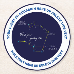 Porta-copo De Papel Redondo Hemisfério norte Localizando Estrela Polaris