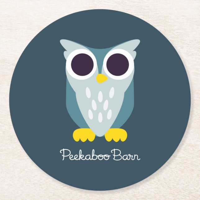 Porta-copo De Papel Redondo Henry a coruja (Frente)