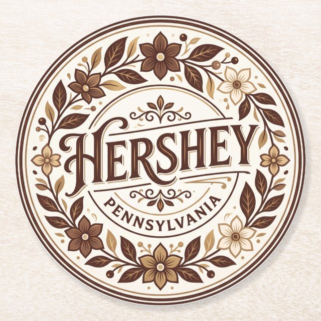 Porta-copo De Papel Redondo Hershey EUA (Frente)