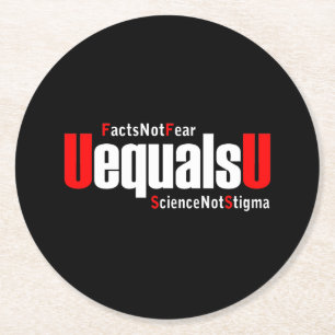 Porta-copo De Papel Redondo HIV UEqualsU não teme ciência não estigma