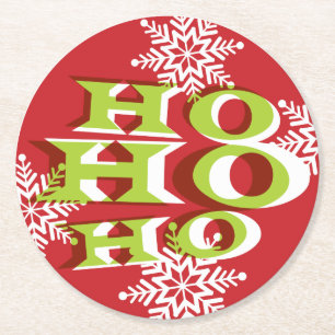 Porta-copo De Papel Redondo Ho Ho Porta copos de Natal