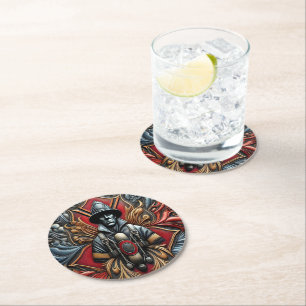 Porta-copo De Papel Redondo Homenagem a Corajosos Bombeiros