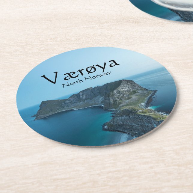 Porta-copo De Papel Redondo Ilhas Vaeroya Lofoten (Angulado)