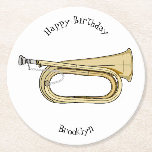 Porta-copo De Papel Redondo Ilustração de desenho animado