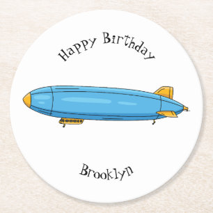Porta-copo De Papel Redondo Ilustração de desenho animado de nave