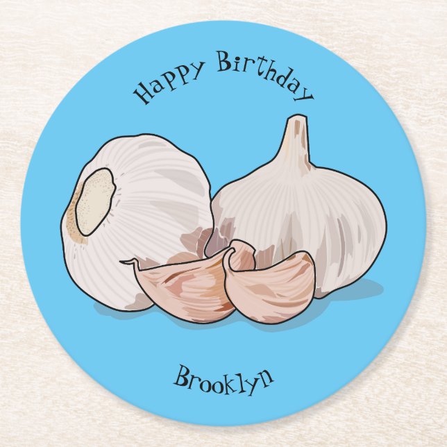 Porta-copo De Papel Redondo Ilustração de desenho em quadrinhos (Frente)