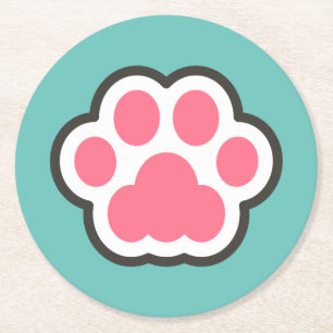 Porta-copo De Papel Redondo Ilustração de Gatinho de Cute
