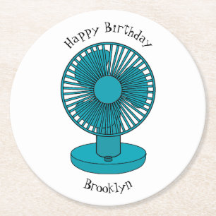 Porta-copo De Papel Redondo Ilustração do desenho do ventilador