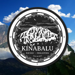 Porta-copo De Papel Redondo Ilustração do Monte Kinabalu - Ranau Malásia Sabah