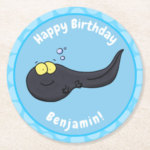 Porta-copo De Papel Redondo Imagem de desenho animado de girino divertido