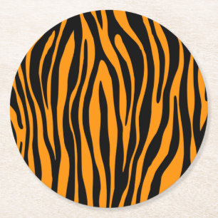 Porta-copo De Papel Redondo Impressão de Princeton Orange Zebra