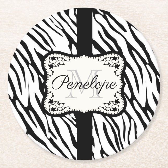 Porta-copo De Papel Redondo Impressão de Zebra Cura (Frente)