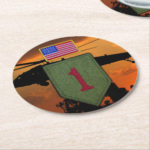 Porta-copo De Papel Redondo Infantaria de 1rua do Exército 1 veteranos vermelh