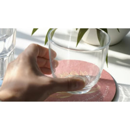 Porta-copo De Papel Redondo Instrutor de Meditação do Lotus Yoga Studio rosa D