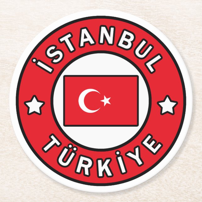 Porta-copo De Papel Redondo İstanbul Türkiye (Frente)