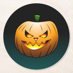 Porta-copo De Papel Redondo Jack O'lantern Halloween Pumpkin
