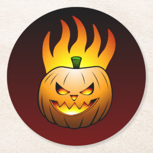 Porta-copo De Papel Redondo Jack O'lantern Halloween Pumpkin