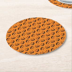 Porta-copo De Papel Redondo Jack preto laranja divertido ou padrão de lanterna
