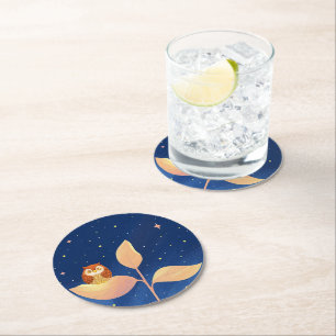 Porta-copo De Papel Redondo Jardim Bloom Mystic Night Owl