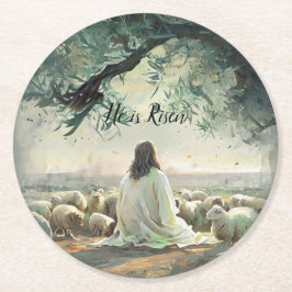 Porta-copo De Papel Redondo Jesus Cristo Páscoa Religiosa Católica