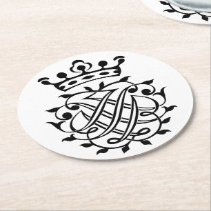 Porta-copo De Papel Redondo Johann Sebastian Bach Seal Crest Monograma Insigni