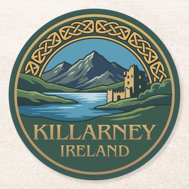 Porta-copo De Papel Redondo Killarney Irlanda (Frente)