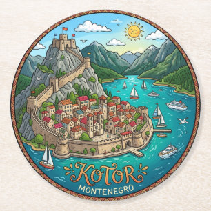 Porta-copo De Papel Redondo Kotor Montenegro