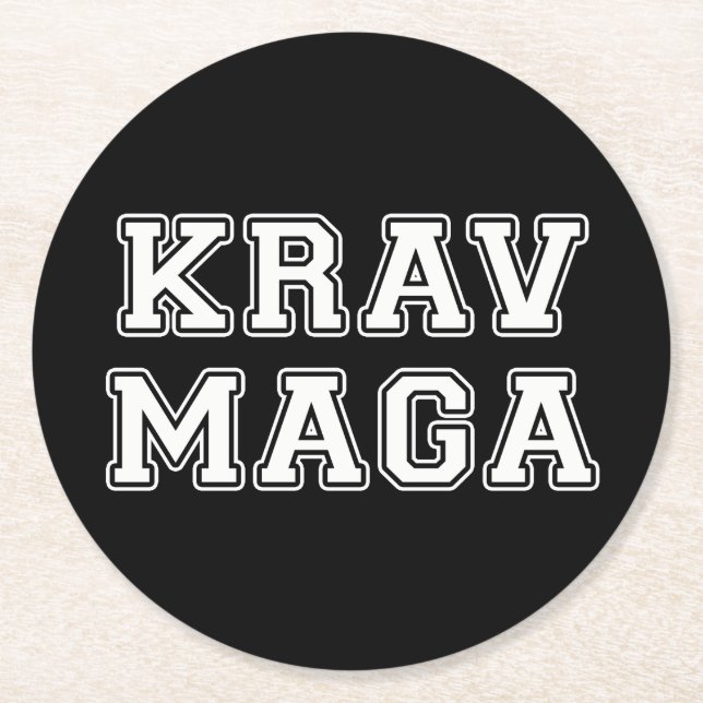 Porta-copo De Papel Redondo Krav Maga (Frente)