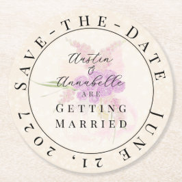 Porta-copo De Papel Redondo La Boca Golden Sheer Bow Bouquet Save-the-Date