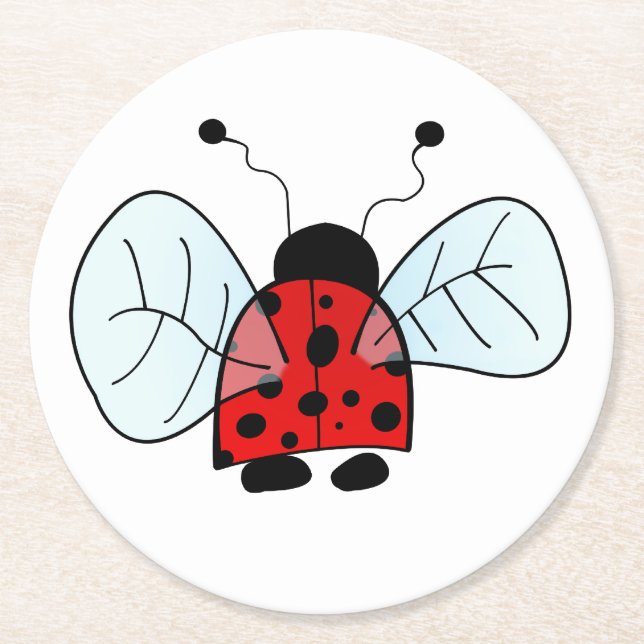 Porta-copo De Papel Redondo Ladybird (Frente)