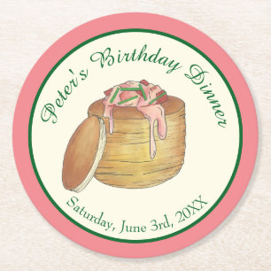 Porta-copo De Papel Redondo Lagosta Newberg, Partido Janto dos Produtos do Mar