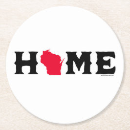Porta-copo De Papel Redondo Lar de Wisconsin