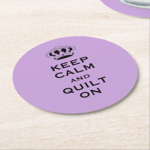 Porta-copo De Papel Redondo Lavanda personalizada Manter calma (sua palavra) C