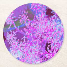 Porta-copo De Papel Redondo Legal Abstrato na Natureza, em Rosa Quente e Roxo