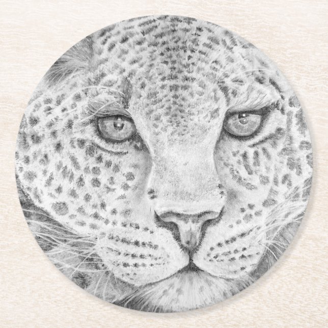 Porta-copo De Papel Redondo Leopardo (Frente)