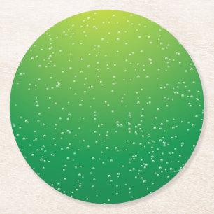 Porta-copo De Papel Redondo Limão Soda com Arte de Fundo de Pequenas Bolhas