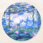 Porta-copo De Papel Redondo  Lírios de Água Rosa Monet<br><div class="desc">Uma porta copos de água rosa monet contém lírios de papel com lindos lírios de água rosa flutuando em um lago azul calmo com almofadas de lírios. Um presente de Monet excelente para fãs do impressionismo e da arte francesa. Inimpressionismo sereno na natureza com lindas flores e paisagem de lagoas...</div>