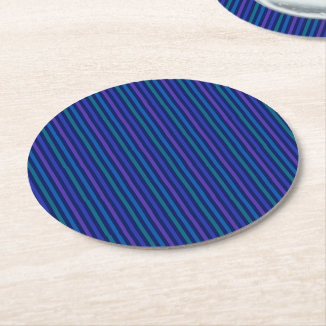 Porta-copo De Papel Redondo Listras Verticais Azul Verde Roxo (Angulado)
