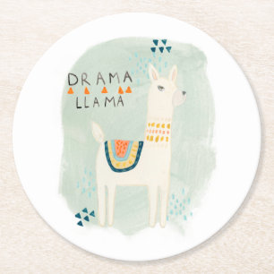 Porta-copo De Papel Redondo Llama Squad - Drama Llama