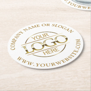 Porta-copo De Papel Redondo Logotipo Comercial de Empresa Personalizado Simple